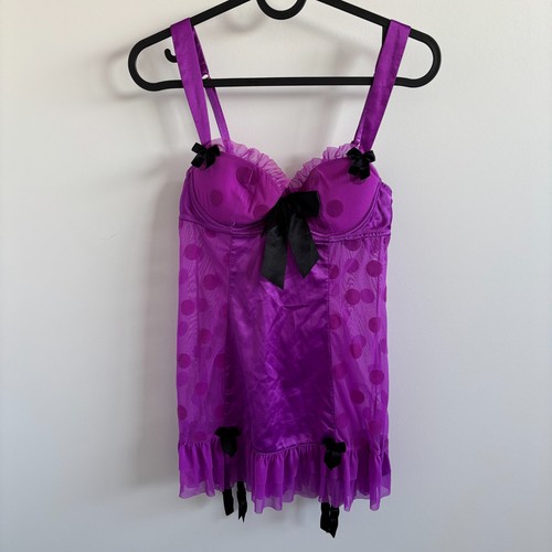 Senza purple mesh babydoll - la,