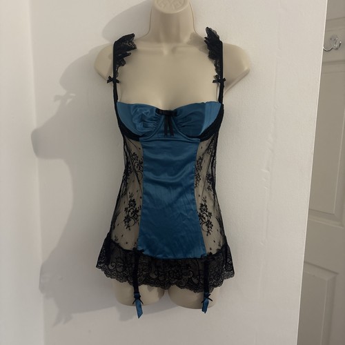 Y2k black lace and turquoise - y2k,