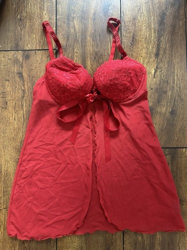 Senza red lace babydoll - la,